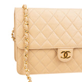 Chanel Quilted Lambskin 24K Gold Single Flap Crossbody Bag