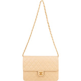 Chanel Quilted Lambskin 24K Gold Single Flap Crossbody Bag