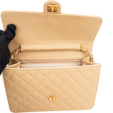 Chanel Quilted Lambskin 24K Gold Single Flap Crossbody Bag