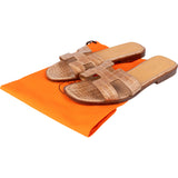 Hermès Exotic Crocodile Leather Oran Sandals (37)