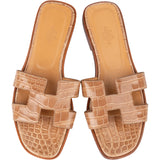 Hermès Exotic Crocodile Leather Oran Sandals (37)