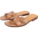 Hermès Exotic Crocodile Leather Oran Sandals (37)