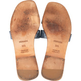 Hermès Bleu Exotic Crocodile Leather Oran Sandals (36,5)