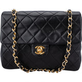 Chanel Quilted Lambskin 24K Gold Single Flap Crossbody Bag