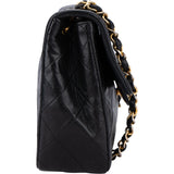 Chanel Quilted Lambskin 24K Gold Single Flap Crossbody Bag