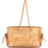 Loewe Leather Crowns Tote Chain Crossbody Bag