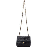 Chanel Quilted Lambskin 24K Gold Single Flap Crossbody Bag