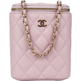 Chanel Lilac Caviar Leather Mini Vertical Vanity Crossbody Bag
