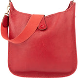 Hermès Rouge Clemence Leather Evelyne GM Crossbody Bag