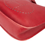 Hermès Rouge Clemence Leather Evelyne GM Crossbody Bag