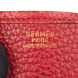 Hermès Rouge Clemence Leather Evelyne GM Crossbody Bag