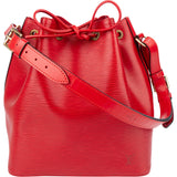Louis Vuitton Rouge Epi Leather Sac Noe Petit Shoulder Bag