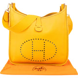Hermès Yellow Leather Evelyne GM Crossbody Bag