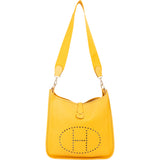 Hermès Yellow Leather Evelyne GM Crossbody Bag