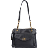 Chanel Caviar Leather 24K Gold Shoulder Bag