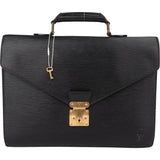 Louis Vuitton Noir Epi Leather Serviette Business Handbag
