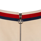 Gucci Beige Web Stripe Web Trim V-Neck Dress (IT42)