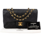 Chanel Quilted Lambskin 24K Gold Small Double Flap Crossbody Bag