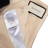 Gucci Beige Web Stripe Web Trim V-Neck Dress (IT42)