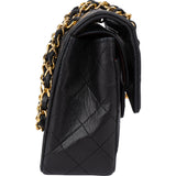 Chanel Quilted Lambskin 24K Gold Small Double Flap Crossbody Bag