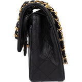 Chanel Quilted Lambskin 24K Gold Small Double Flap Crossbody Bag