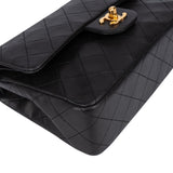 Chanel Quilted Lambskin 24K Gold Small Double Flap Crossbody Bag
