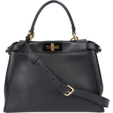Fendi Black Leather Peekaboo Handbag