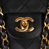 Chanel Quilted Lambskin 24K Gold Small Double Flap Crossbody Bag