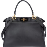 Fendi Black Leather Peekaboo Handbag