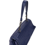 Bottege Veneta Blue Purple Intrecciato Leather Shoulder Bag