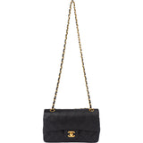 Chanel Quilted Lambskin 24K Gold Small Double Flap Crossbody Bag