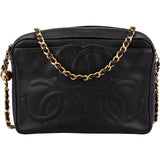 Chanel Caviar Leather Triple CC Camera Crossbody Bag