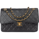 Chanel Quilted Lambskin 24K Gold Medium Double Flap Crossbody Bag