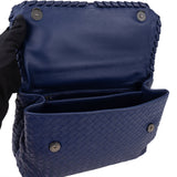 Bottege Veneta Blue Purple Intrecciato Leather Shoulder Bag