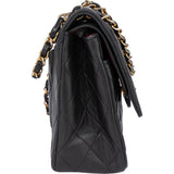 Chanel Quilted Lambskin 24K Gold Medium Double Flap Crossbody Bag