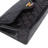 Chanel Quilted Lambskin 24K Gold Medium Double Flap Crossbody Bag