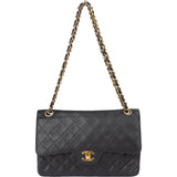 Chanel Quilted Lambskin 24K Gold Medium Double Flap Crossbody Bag
