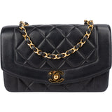 Chanel Quilted Lambskin 24K Gold Single Flap Lady Dior Crossbody Bag