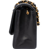 Chanel Quilted Lambskin 24K Gold Single Flap Lady Dior Crossbody Bag