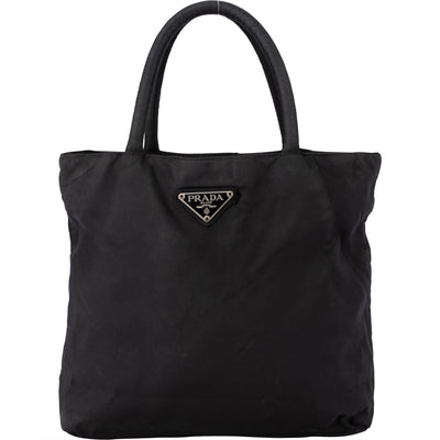 Prada Black Nylon Triangle Handbag - vintageandkickz