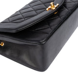 Chanel Quilted Lambskin 24K Gold Single Flap Lady Dior Crossbody Bag