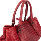 Bottega Veneta Red Intrecciato Leather
