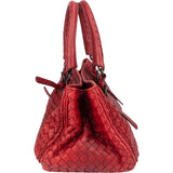 Bottega Veneta Red Intrecciato Leather