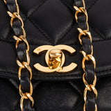 Chanel Quilted Lambskin 24K Gold Single Flap Lady Dior Crossbody Bag