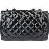 Chanel Quilted Patent Leather Palladium Jumbo Single Flap Crossbody Bag