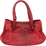 Bottega Veneta Red Intrecciato Leather
