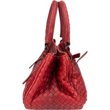 Bottega Veneta Red Intrecciato Leather
