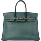 Hermès Vert Clair Ardennes Birkin 35 Handbag