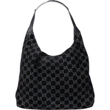Gucci GG Suede Monogram Hobo Bag