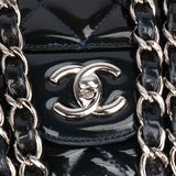 Chanel Quilted Patent Leather Palladium Jumbo Single Flap Crossbody Bag